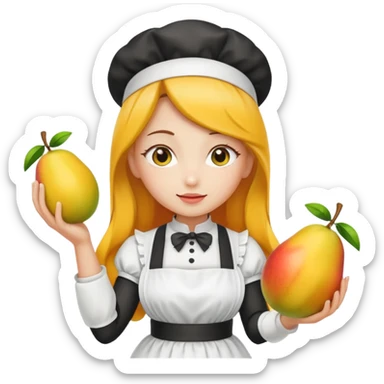 Mango dressed as a maid sticker