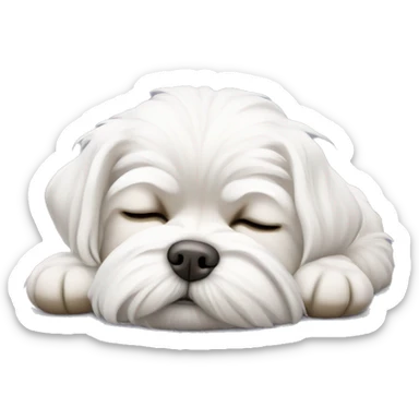 maltese dog sleeping sticker