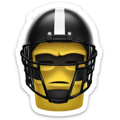 Black and yellow cyborg head with football helmet sticker