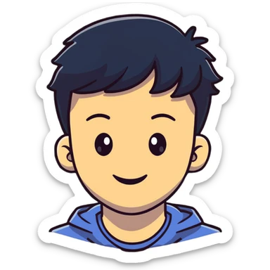 Cute boyfriend character smiling sticker