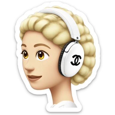Chanel logo earmuffs white sticker