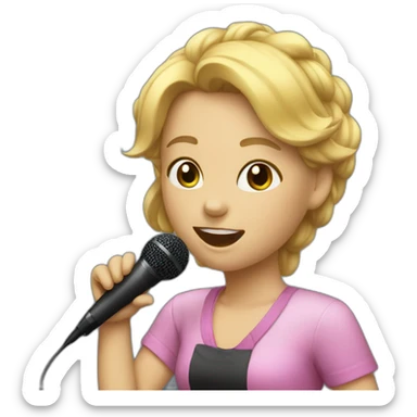 Girl in karaoke sticker