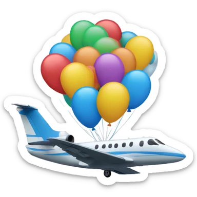 Jet carrying balloons  sticker