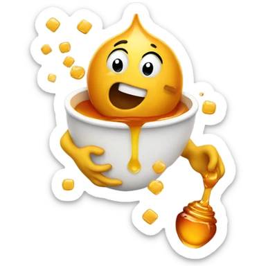 emoji throwing up honey sticker