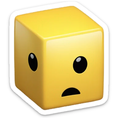A Yellow emoji box block with 2 black vertical lines  sticker