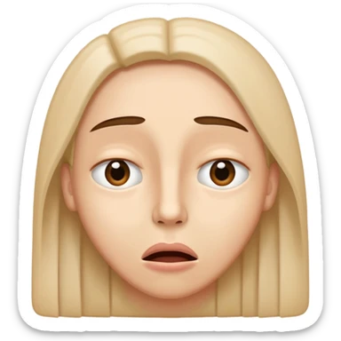 Someone with there eyes open complete there face elongated and there mouth making an I don’t know face sticker