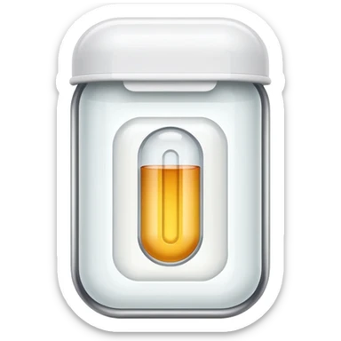 medicine capsule in case in nutral colors sticker