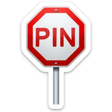 stop sign with letters "PN" sticker