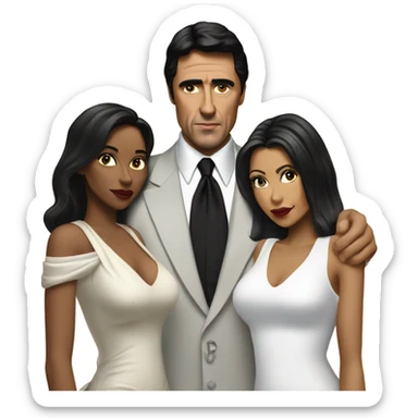 Tony Montana with 4 beautiful women sticker