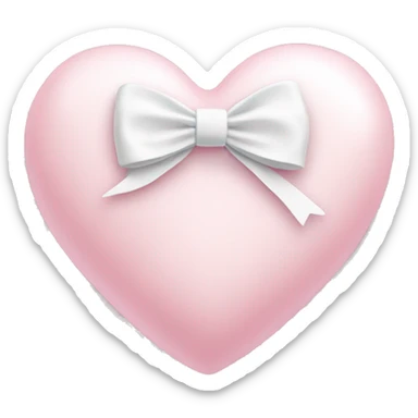 Pastel pink heart with white bow sticker