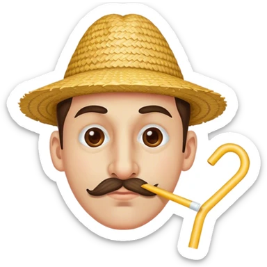 Guy with straw in nose sticker