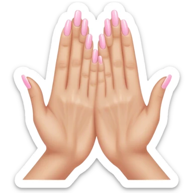 praying hands 🙏🏽 with light pink acrylic nails sticker