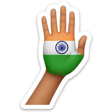 indian flag behind hand sticker