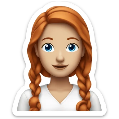 Relaxing redhead woman blue eyes sticker