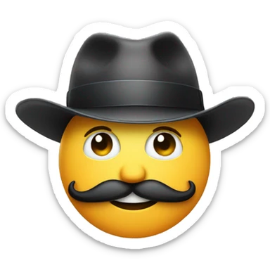 colorful fedora wink handlebar mustache sticker