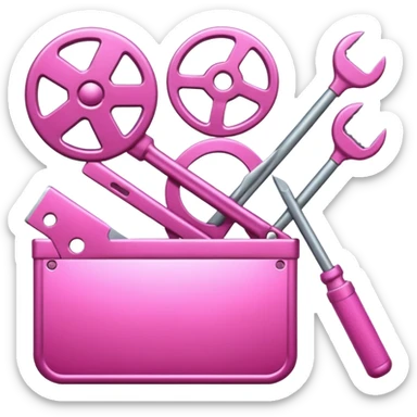cinema pink tools sticker