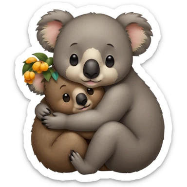 Koala kisses brown bear sticker