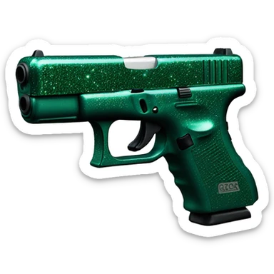 sparkly dark green glock sticker