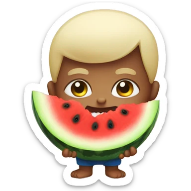 Angry baby with watermelon sticker