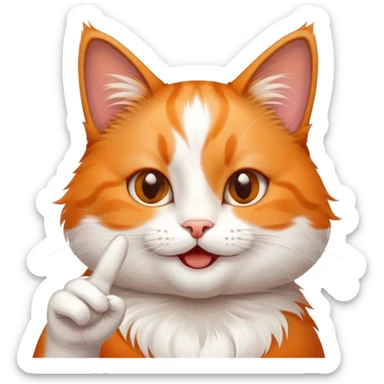 happy cat shows peace sign sticker
