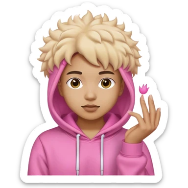 Pink palm puff  hoodie sticker