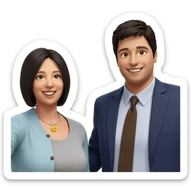 smiling couple outdoors together sticker