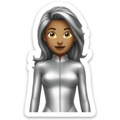 women-with-silver-catsuit sticker