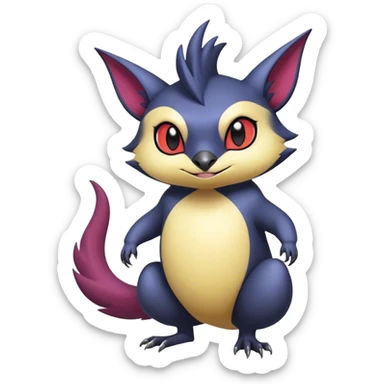 Cool cute edgy kawaii Quilava-Noibat-animal-creature-hybrid full body sticker