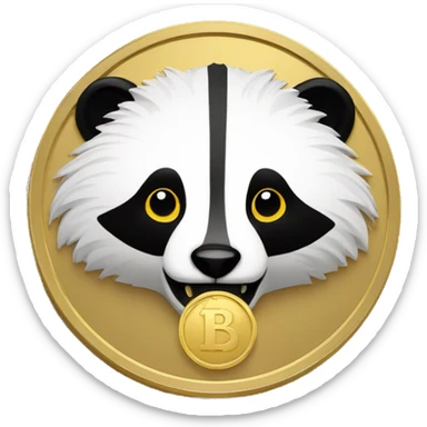 angry badger on a golden coin in gold sticker