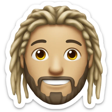 White skinned Rasta man smiling with beard and blonde dreads sticker