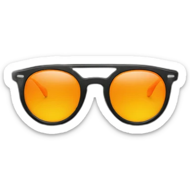 Black glasses with orange lenses sticker