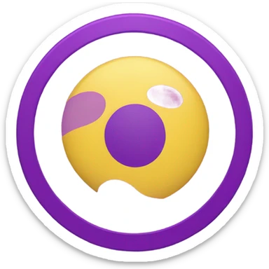 Intersex pride flag with yellow background and purple circle in the middle  sticker
