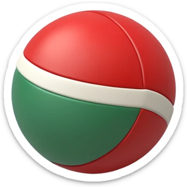 pilates ball with parallel lines red white and green sticker