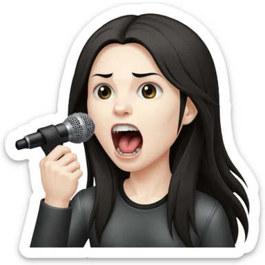 metal musician, screaming with mirophone sticker