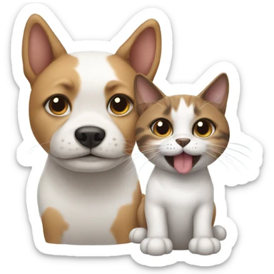 dog and cat hybrid sticker
