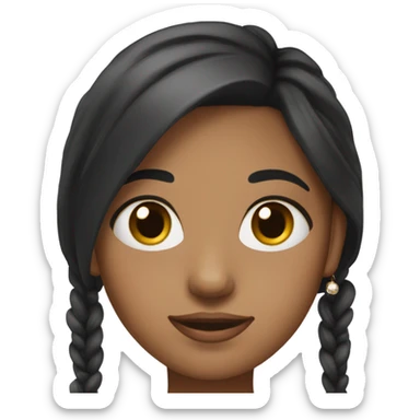 girl with straight blackish brown hair brown eyes and jewellery sticker