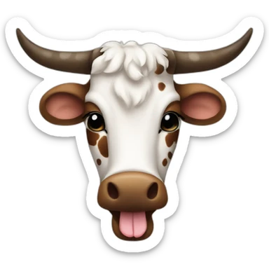 SPECKLED LONGHORN COW LONG LONG LONG SMILE sticker