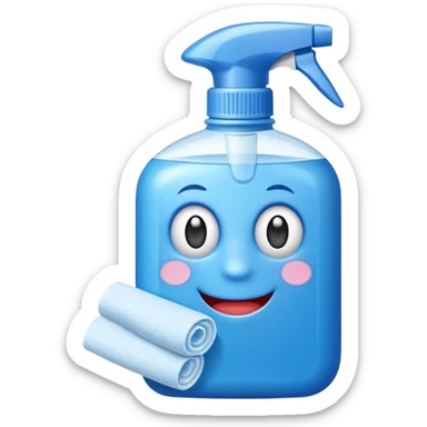 cleaning product and rag sticker