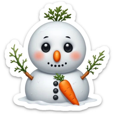 sad snowman sticker