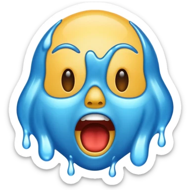 Screaming emoji wet sticker
