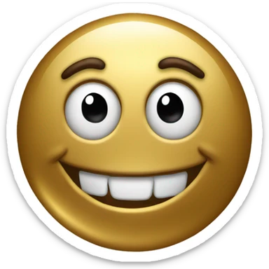 smile face poop made of gold sticker