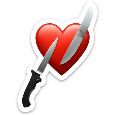 A heart with a knife  sticker