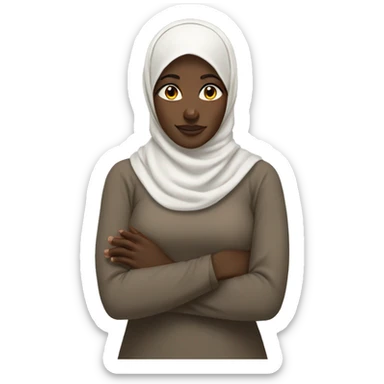 African hijabi face palm crossing arms sticker