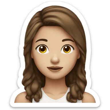 brown hair girl white skin sticker