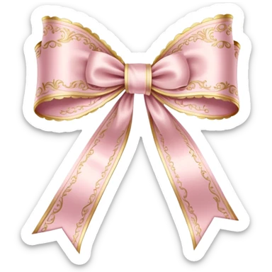 rococo regency ribbon pastel pink sticker
