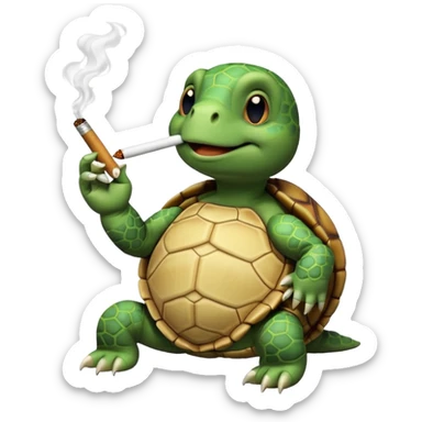 Turtle smoking a joint  sticker