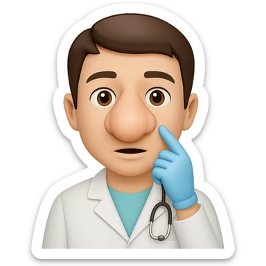 Make the dentist's nose much bigger. The original style is emoji style, but since emoji style does not support editing, use the general style editor to keep the emoji look and make the nose bigger with transparent background. sticker