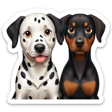2 adults dogs : 1 Dalmatian + 1 dobermann sticker