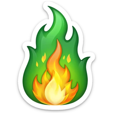 green fire sticker