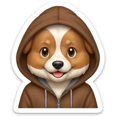 Dog wearing hoodie sticker